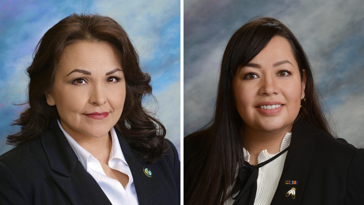 South Dakota House of Representatives Member Tamara St. John (left) and Member Peri Pourier